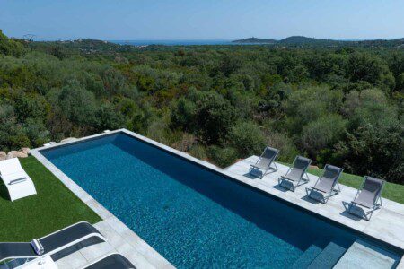 Poggioli Villa Miete - Meer und Swimmingpool Blick